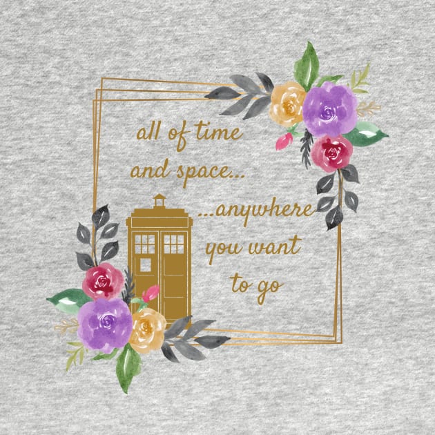 Tardis & Flowers by Thisdorkynerd